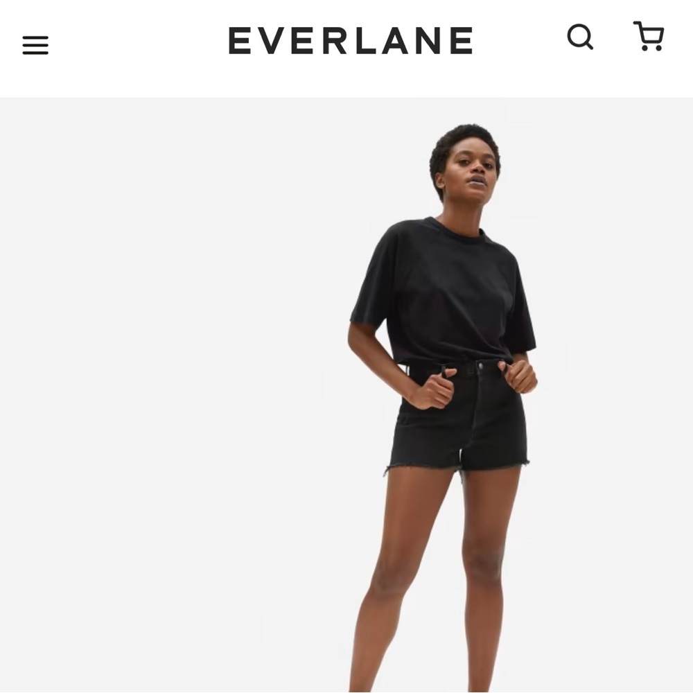 Everlane Cheeky Denim Short in Sandy Black